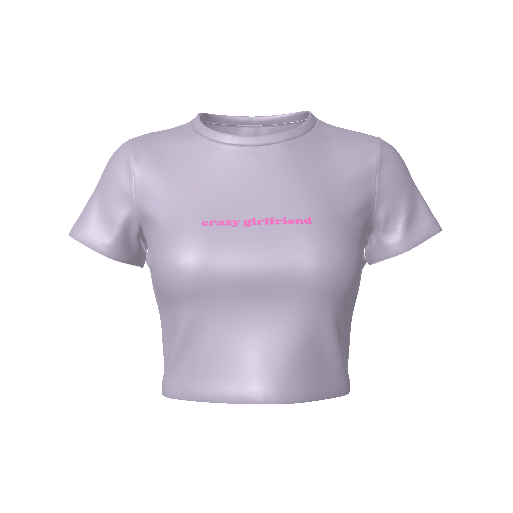 CRAZY GIRLFRIEND Fitted Crop Tee