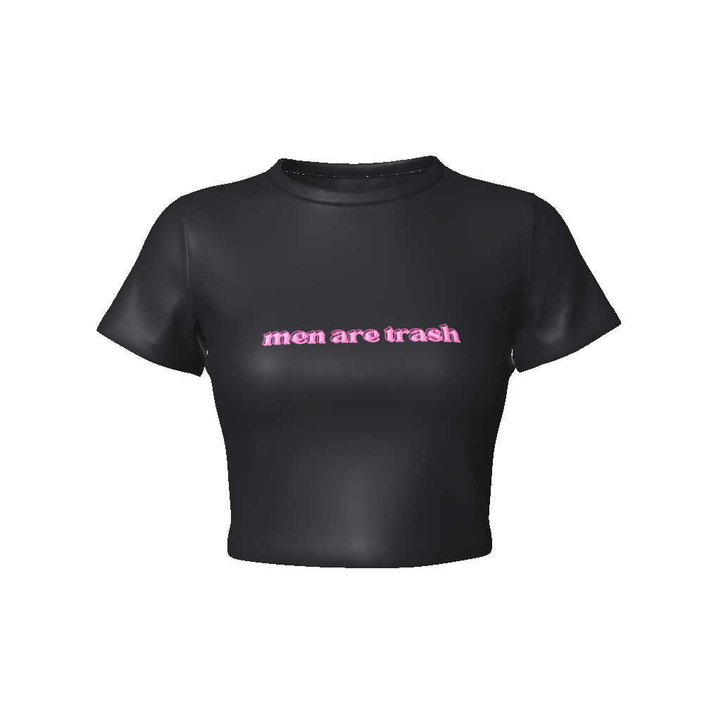 MEN ARE TRASH Fitted Crop Tee