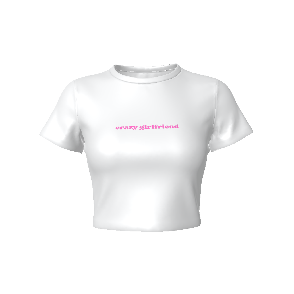 CRAZY GIRLFRIEND Fitted Crop Tee